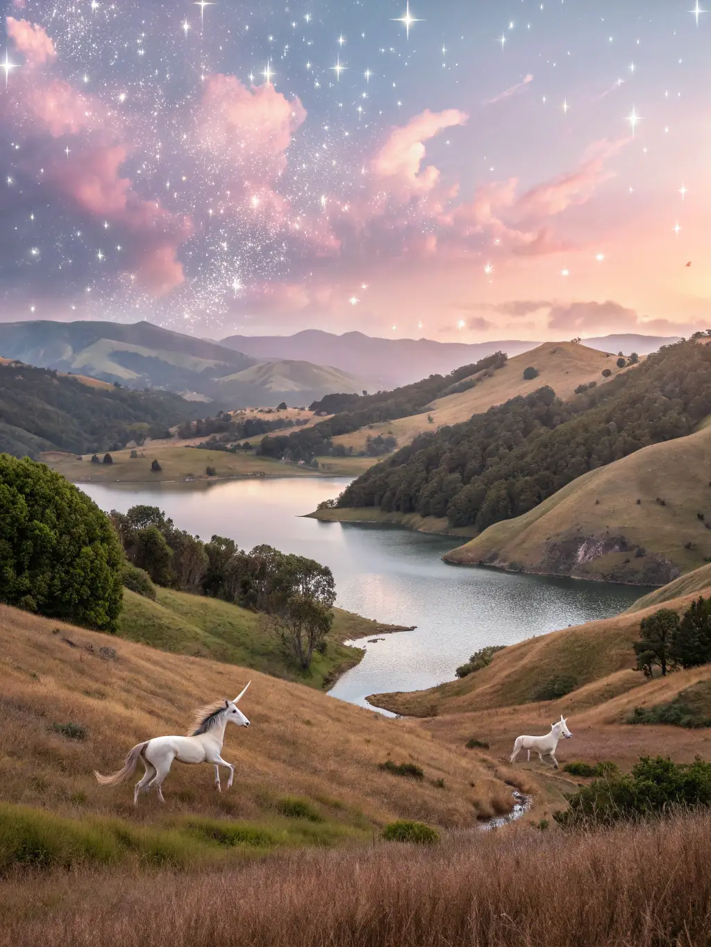 A vibrant and imaginative scene from a fantasy manga, featuring mythical creatures, magical landscapes, and a sense of wonder.